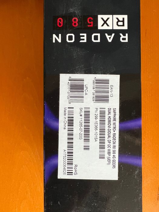 Видео карта Nitro+ Radeon RX 580 4GB DDR5