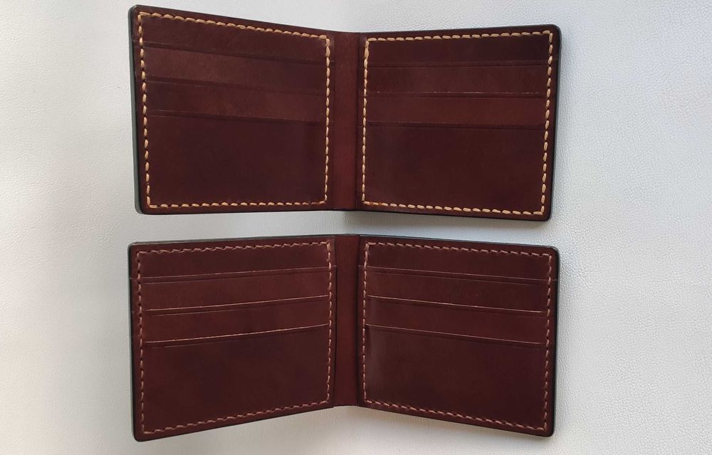 Ръчно изработени минималистични кожени портфейли за мъже, черни