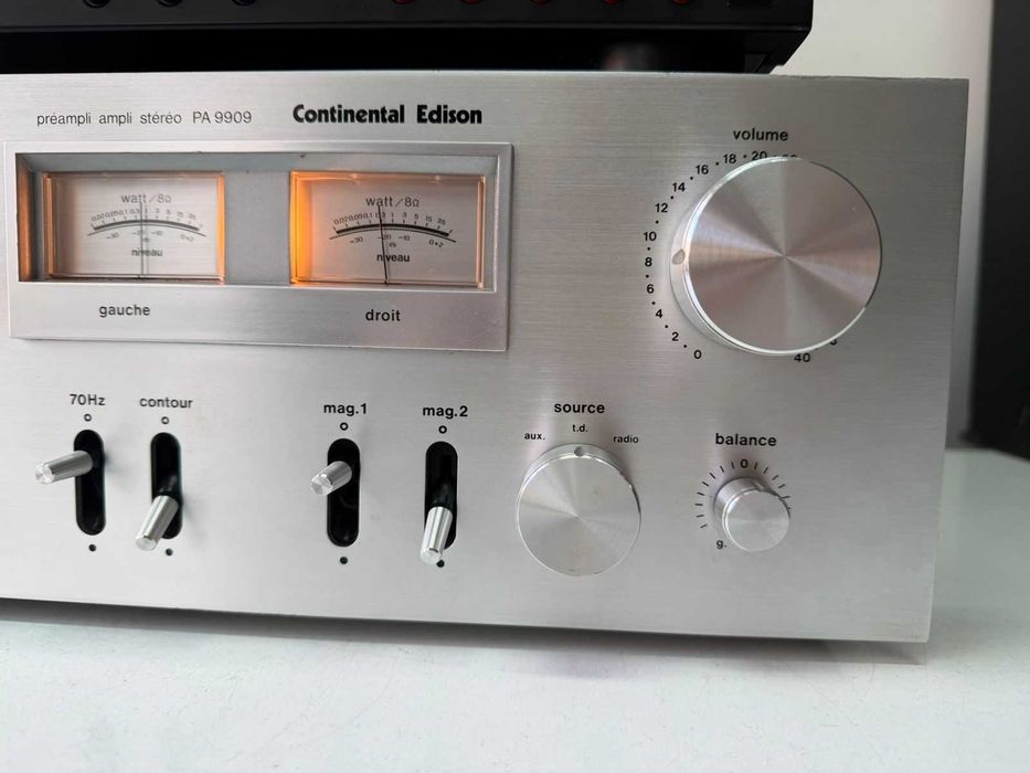 Continental Edison PA 9909 Amplificator Vintage Statie cu VU-metre ACE