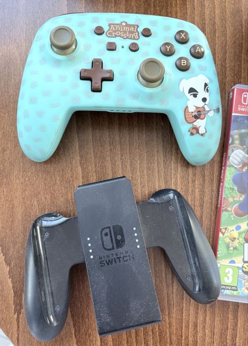 Nintendo Switch: конзола + 1 контролер + док + калъф + 4 игри