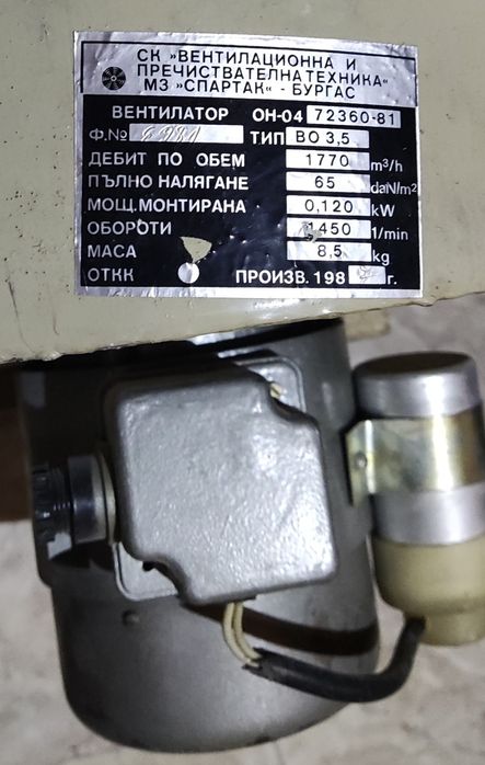 Вентилатор за вентилация професионален