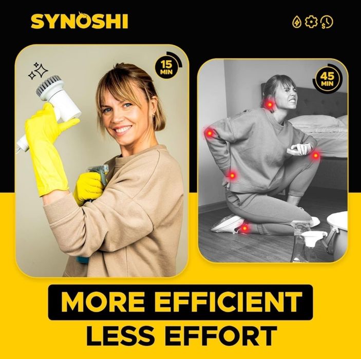 Електрическа четка за почистване, с 3 вида четки