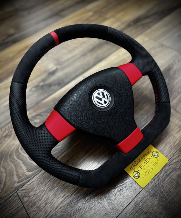 Volan piele Nappa Tesit VW Golf 5, Passat B6,Touran, Jetta,Tiguan