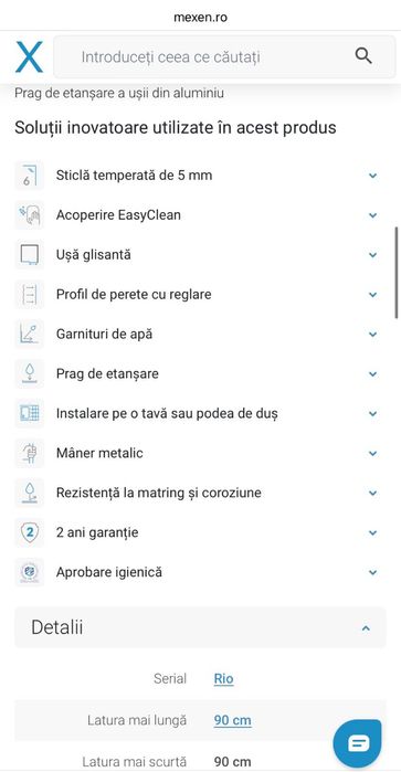 Cabina de dus Mexen ,noua ,sigilata ,factura