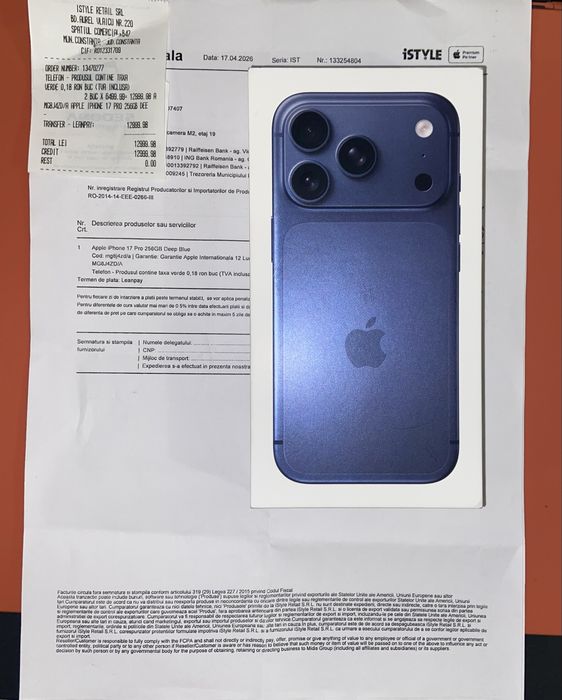 Iphone 17 pro 256gb NOU SIGILAT cu GARANTIE