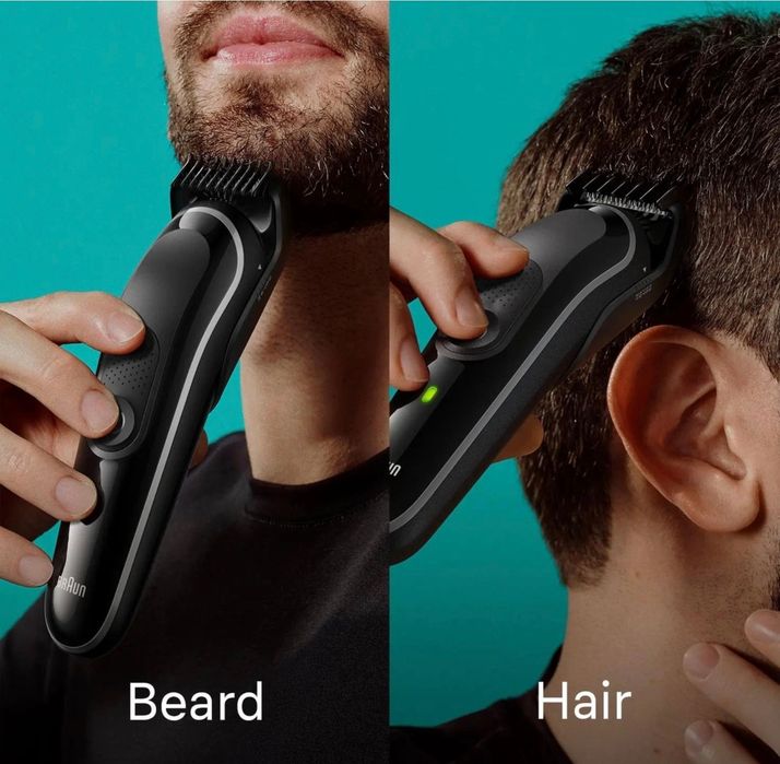 Мултифункционален тример Braun MGK3441, Wet&Dry, 8 в 1, 5 гребена, Автономност 80 минути, Торбичка за транспортиране, Черен