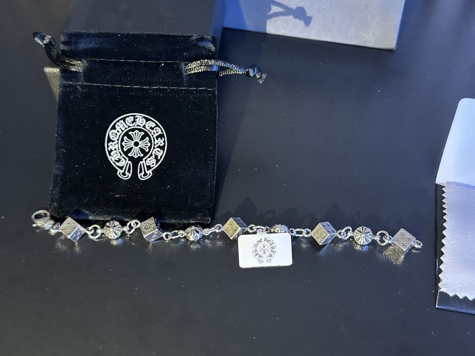 Нова гривна Chrome Hearts Dice and Crossball Bracelet в пълен комплект