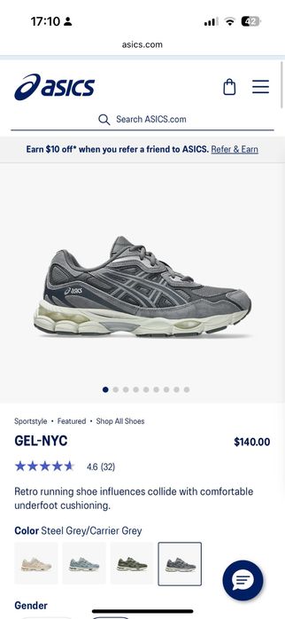 asics gel nyc новые оригинальные