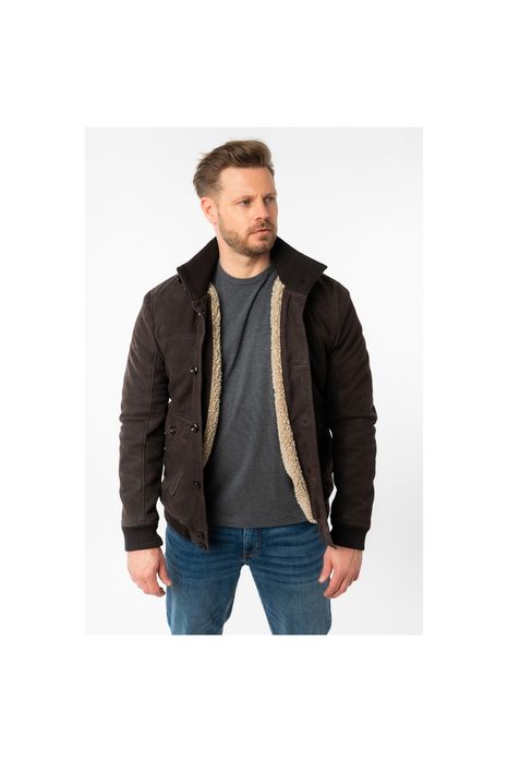 Geaca de Iarna Imblanita Piele Barbati Mauritius Maro Inchis MMThalor