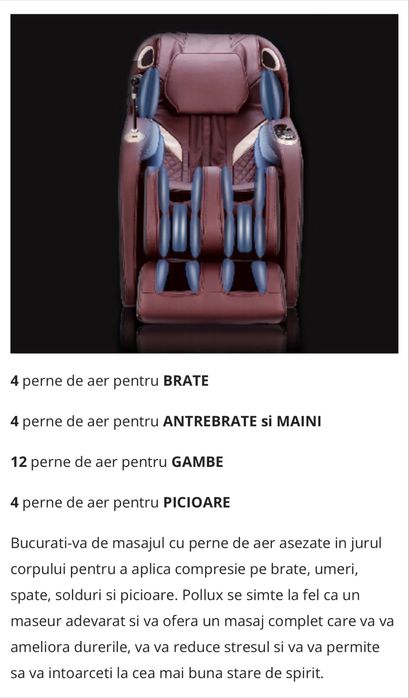 Fotoliu de masaj Masatto Pollux Zero Gravity