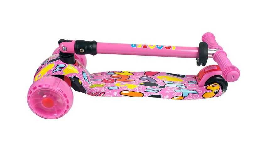 Vand trotineta copii, Action One® Rider, cu roti luminoase late, Pink