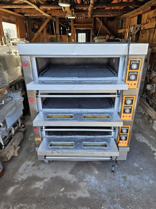 Фурна Печка за Закуски Пици Хляб Трифазна 3 Нива 6бр. Тави 60/40см.