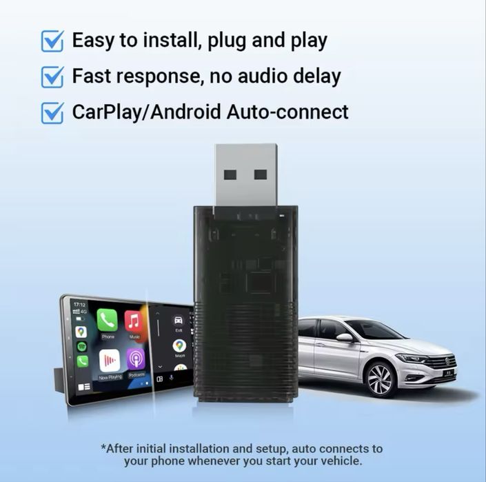 Безжичен адаптер за CarPlay и AndroidAuto
