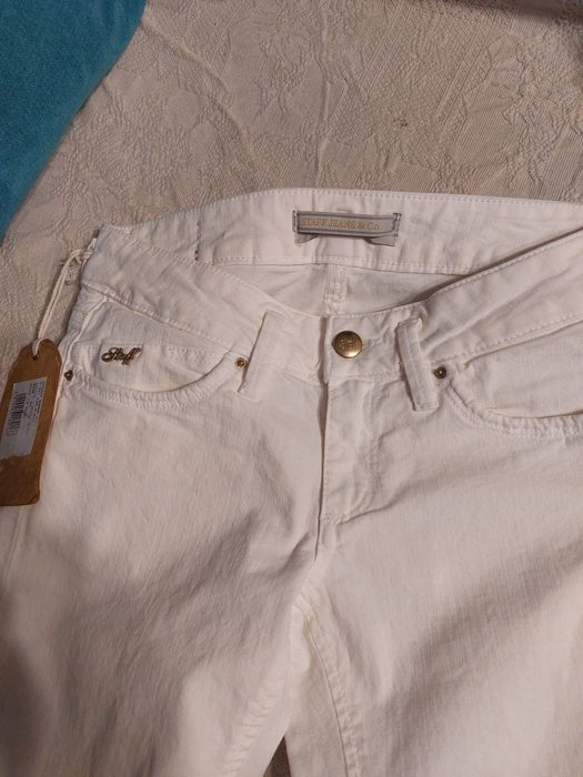 Pantaloni ,jeans albi/ verzi, mar  24, noi, cu etichete