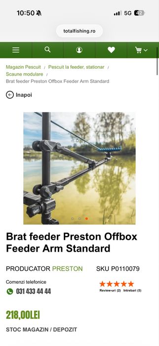 Brat feeder Preston Offbox Telescopic Arm Short si Long