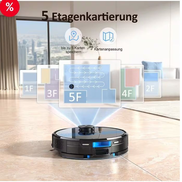 Robot aspirator Lubluelu SL60D cu functie de stergere, navigatie LiDAR
