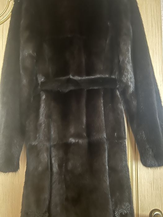 Норковая шуба черная