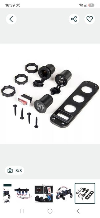 Panou 4in1 cu priză brichetă si voltmetru•ampermetru•usb