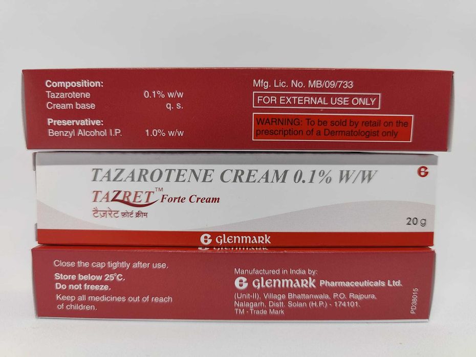 Glenmark Tazret Forte Tazarotene cr 0.1% 20 gr - acnee,melasma,riduri