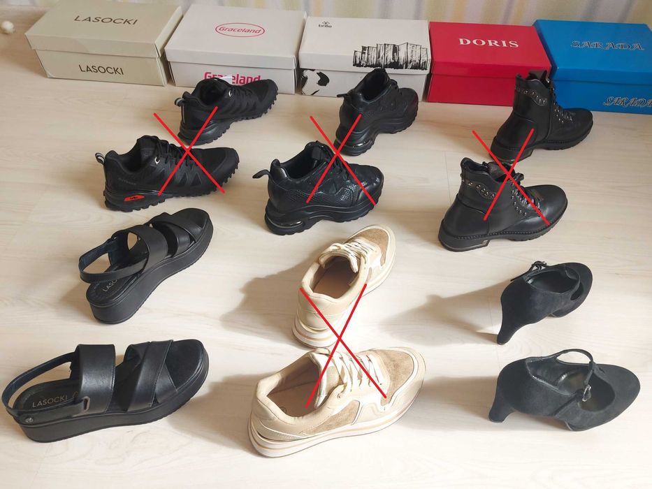 Нови дамски обувки 36 сандали Lasocki на ток Graceland естествена кожа