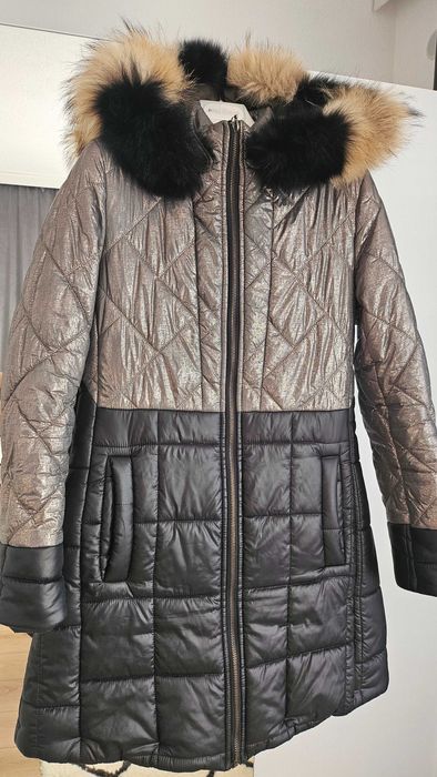 Палто oт естествена кожа с естествен пух и яке на Luci