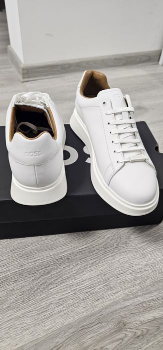 BOSS Sneakers Piele Albă – Noi, Marimea 42, Made in Portugal