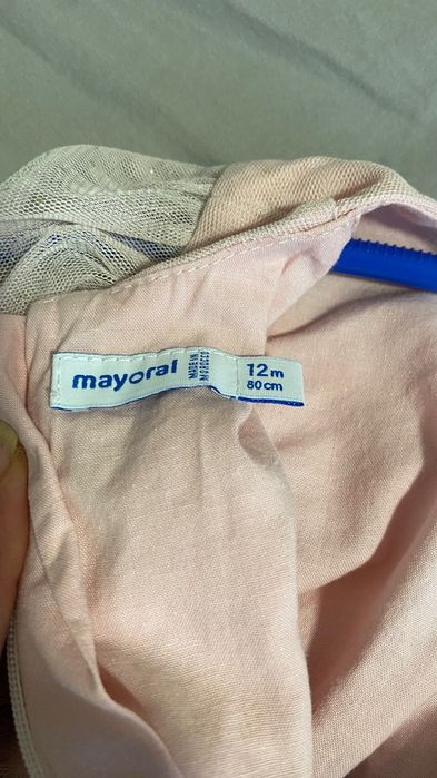 Разкошен комплект Mayoral рокля Болеро обувки в розово 80 р-р