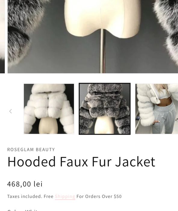 Blăniță Hooded Faux de pe Roseglam