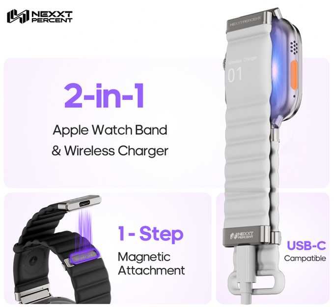 Ремешок (band) на Apple Watch с возможностью зарядки часов USB Type-C