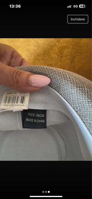 Pălărie fedora gri-albastru, elegantă, mărimea 58 cm