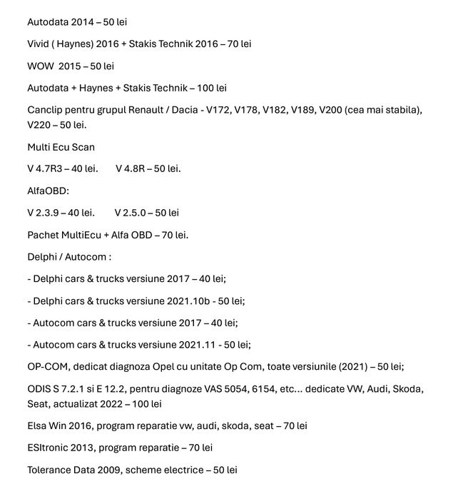 Program windows si android diagnoza auto Alfa OBD si Multi Ecu Scan