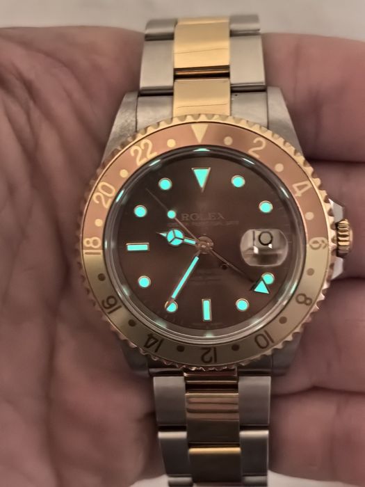 Rolex 16713 GMT Master 2 Root Beer 18K Gold/Steel