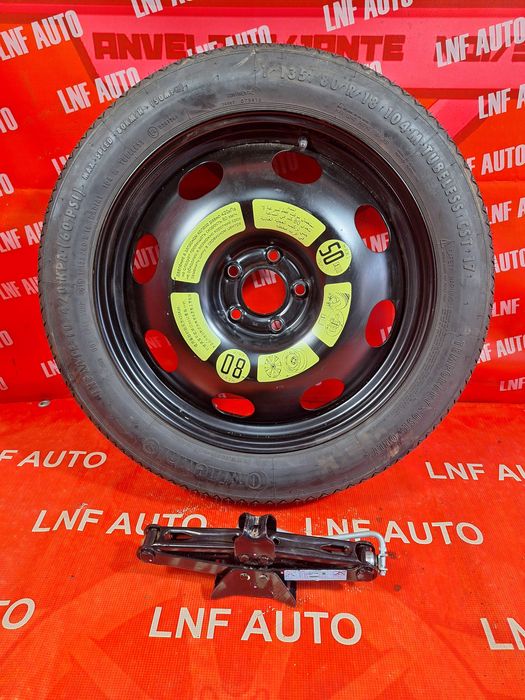 Roata Rezerva SLIM 5x108 18'' OEM Peugeot 3008 508 5008 408 + Cric OEM