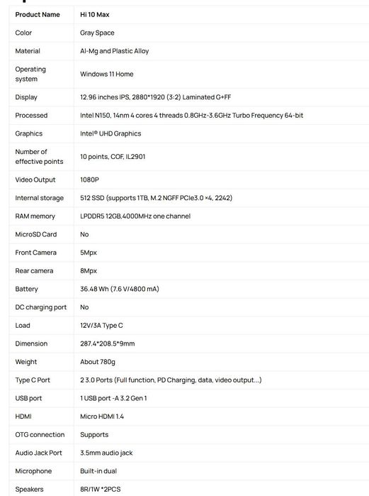 Tableta 2880x1920 touchscreen WiFI6, tastatura, husa, garantie inclusa