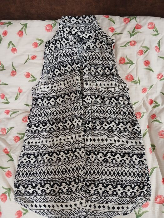 Легкая блузка-рубашка H&M без рукавов