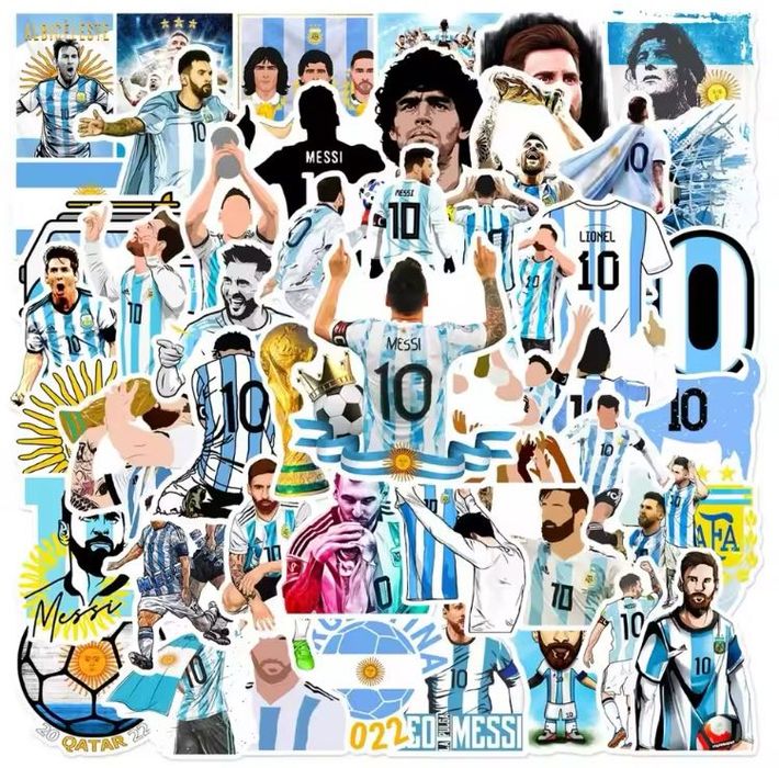 50 Футболни Стикера Лионел Меси и Марадона