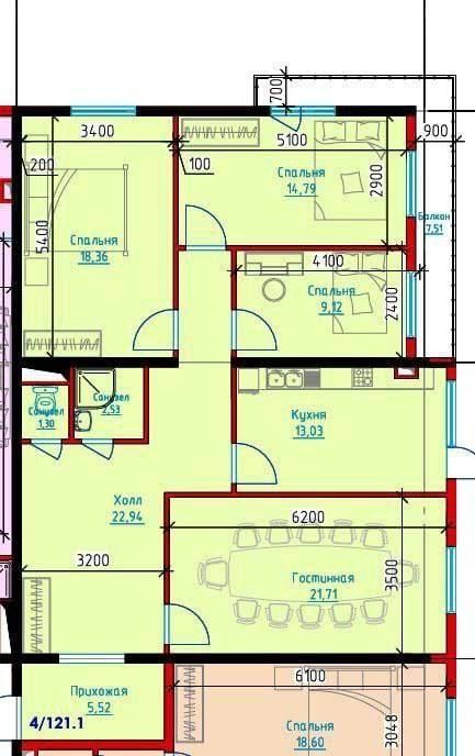 Продается 4х ком квартира, ЖК CHarx Novz, ор-р: РОВД Шайхан.рай, 121м²