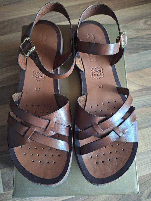 sandale piele maro