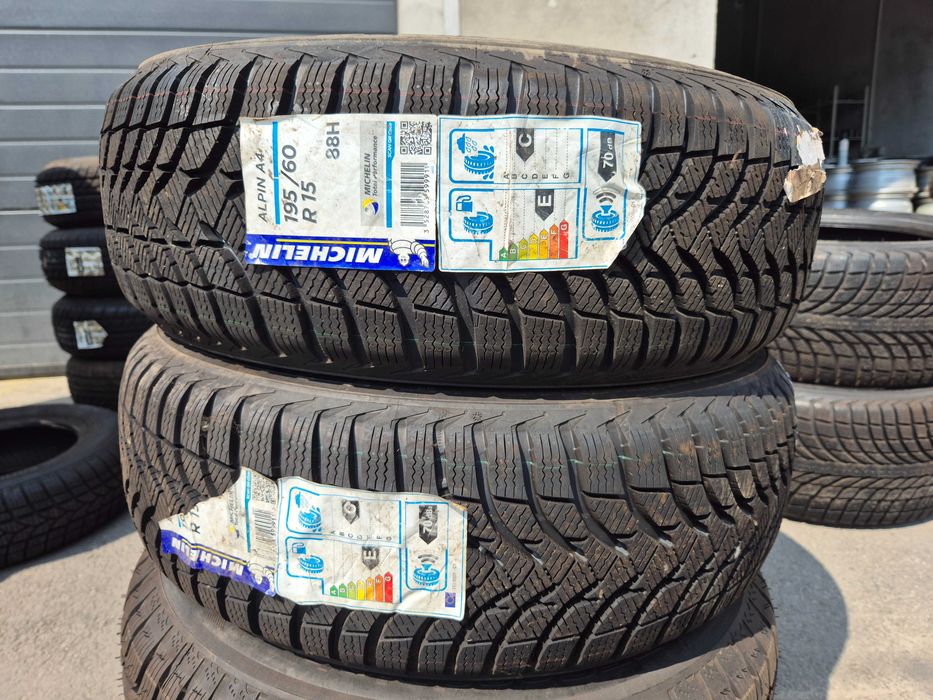 2 Anvelope M+S IARNA - 195/60/15 - Michelin Alpin A4 - NOU - DOT 2018 !