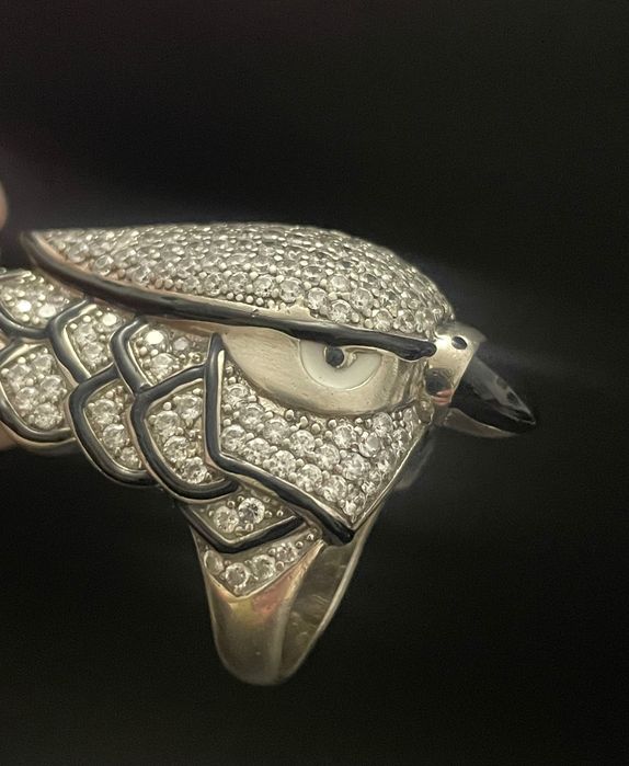 Пръстен стил Boucheron  от колекцията Animaux, модел Falcon. Сребро S 925/ емайл
