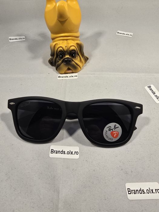 Ochelari de soare polarizati Ray-Ban Wayfarer 2140, rama mata, lentila neagra