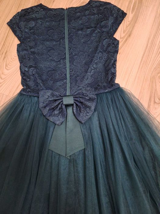 Официална  тъмно зелена рокля