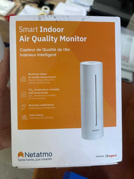 Senzor inteligent Netatmo pentru calitatea aerului din interior, senzor de CO₂, temperatură, umiditate, zgomot – Alb – Ediție limitată