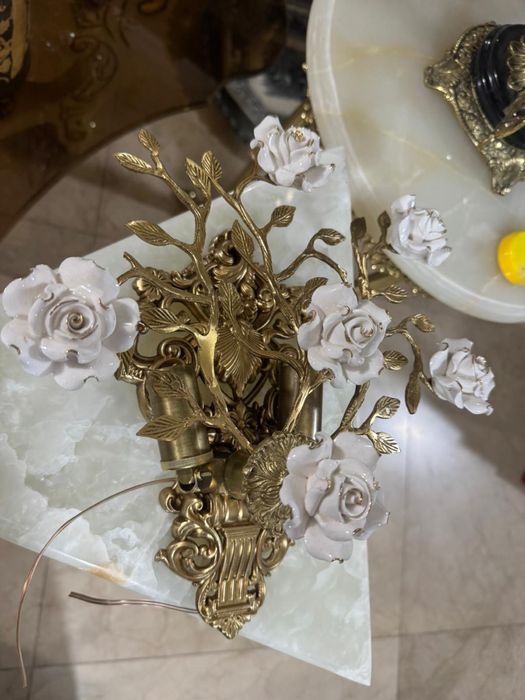Candelabru bronz masiv- 5 becuri