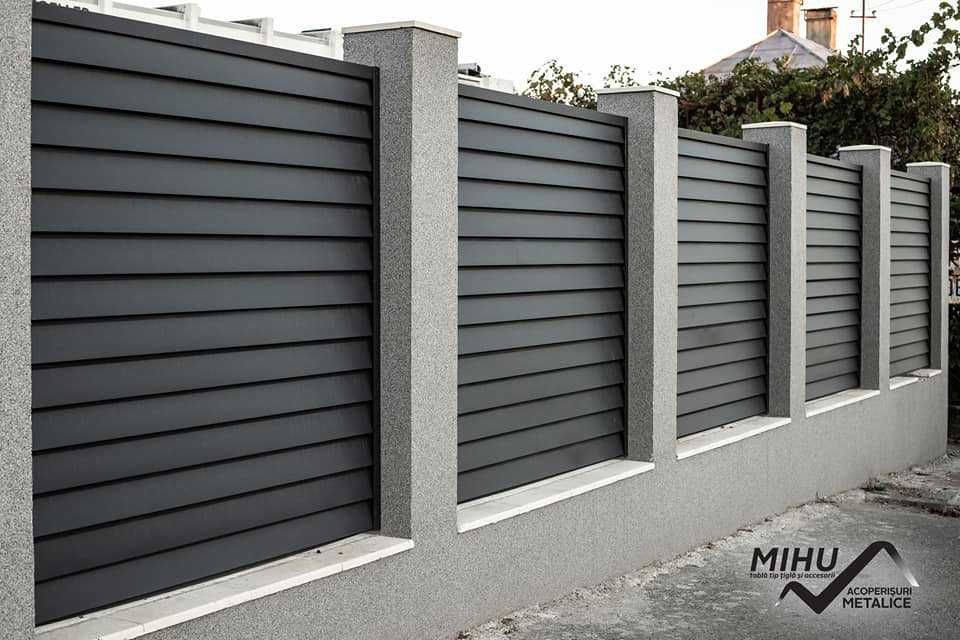 Garduri din panou stil jaluzele, sipca metalica, tabla si alte modele