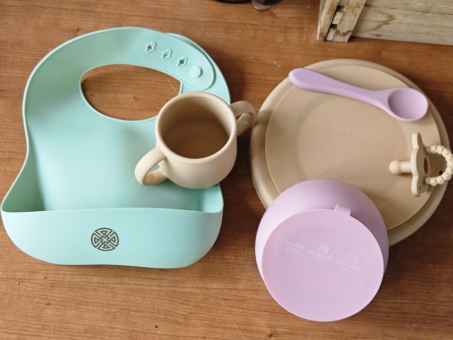 Set de hranire bebelusi - pentru diversificare - din cauciuc organic