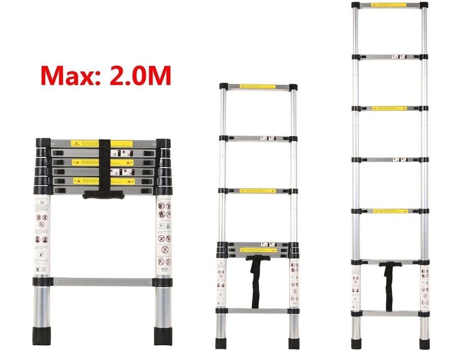 Scară telescopică PROFI 1x7, înălțime 2 m