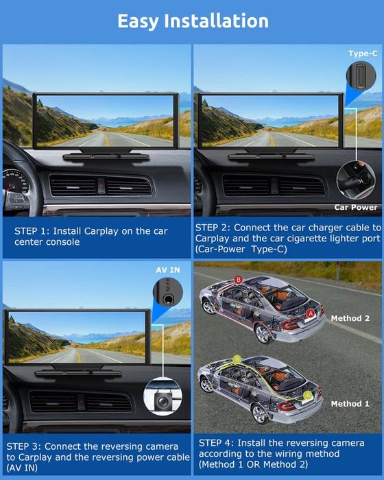 ESSGOO 1026SCP 10.26" IPS CarPlay и Android Auto Мултимедия