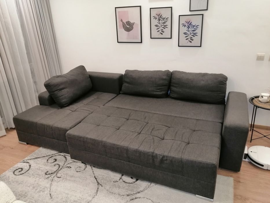 Ъглов  диван с лежанка