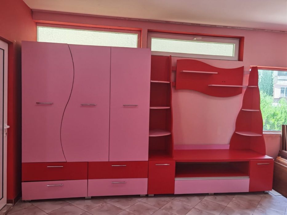 Секции мебели дърво + холна секция | шкаф, витрина, гардероб | изгодно